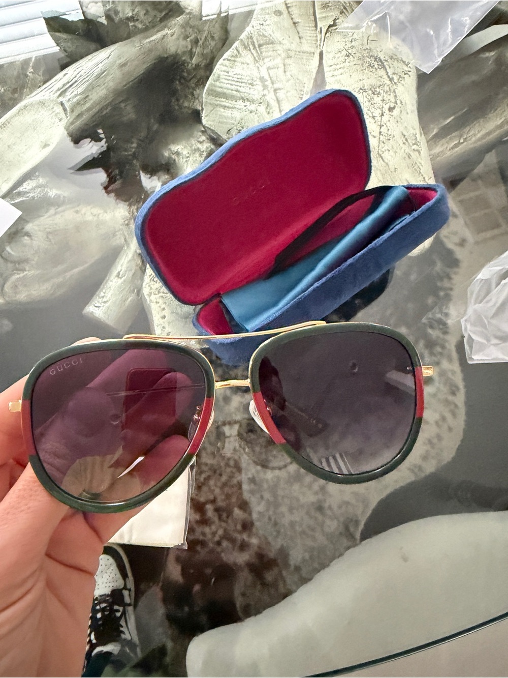 Authentic Gucci gg 0062 sunglasses aviator unisex